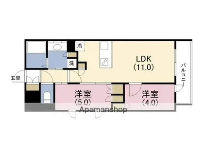 ブランズ大阪福島(2LDK/9階)の間取り写真