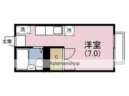 エステートピアユウ(ワンルーム/2階)の間取り写真