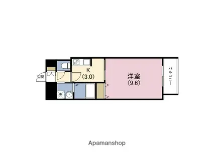 福島プライマリーワン(1K/9階)の間取り写真