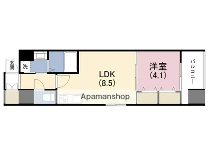 福島プライマリーワン(1LDK/2階)の間取り写真