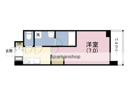 スプランディッドⅡ(1K/5階)の間取り写真