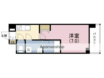 スプランディッドⅡ(1K/6階)の間取り写真