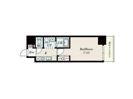 S-FORT桜川南(1K/11階)の間取り写真