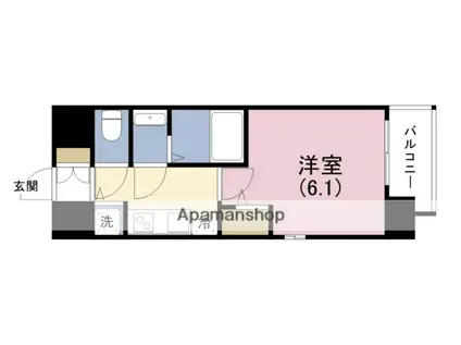 エスリードレジデンス大阪福島イースト(1K/9階)の間取り写真