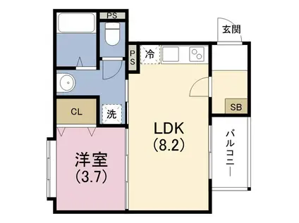 NS RESIDENCE 西淀川(1LDK/3階)の間取り写真