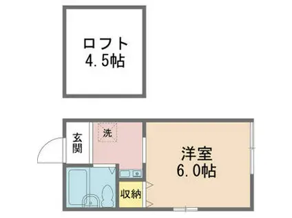 プチグレイス塚口弐番館(ワンルーム/1階)の間取り写真