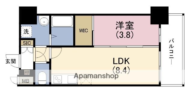 エスリードレジデンス梅田グランマークス(1LDK/6階)の間取り写真