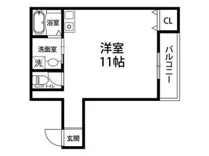 レオーネⅢ(ワンルーム/2階)の間取り写真