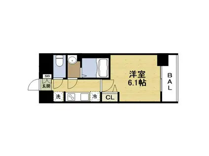 プレサンス野江内代ペルティエ(1K/7階)の間取り写真