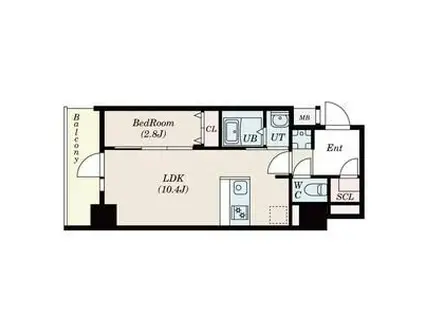 大阪難波NOAH(1LDK/7階)の間取り写真