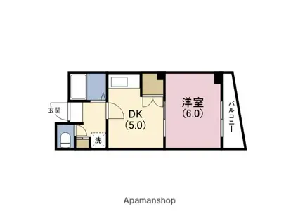 リバティ堀内(1DK/3階)の間取り写真