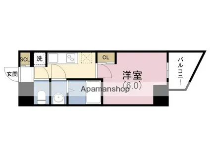 エスリードレジデンス大阪福島サウスフラッツ(1K/5階)の間取り写真