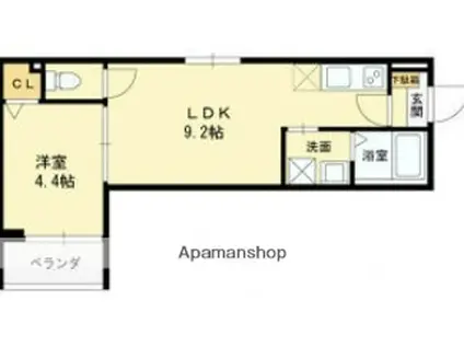 F ASECIA 千船(1LDK/2階)の間取り写真