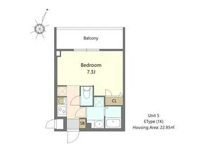 S-RESIDENCE阿波座BOUNCY(1K/14階)の間取り写真