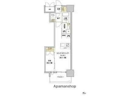 リビオメゾン新大阪(1LDK/2階)の間取り写真