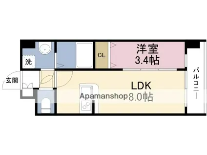 エスリードレジデンス大阪福島シティスクエア(1LDK/5階)の間取り写真