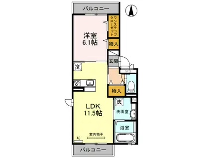 D-ROOM駒川中野(1LDK/3階)の間取り写真