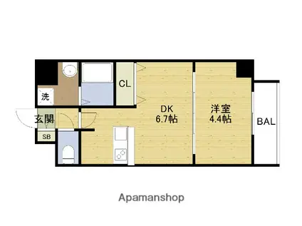 ファステート アマガサキ クロノス(1DK/11階)の間取り写真