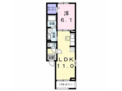 フェリシダ(1LDK/1階)の間取り写真