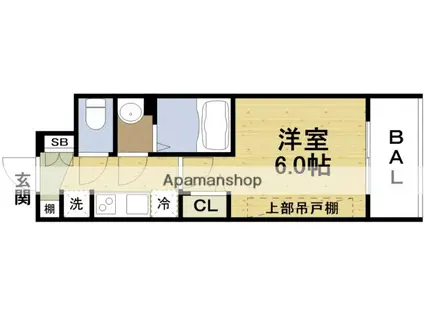 プレサンス 西九条 GATERISE(1K/9階)の間取り写真