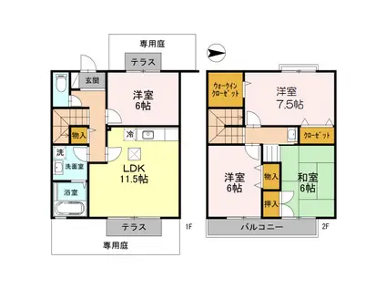 シェルクレール A棟(4LDK)の間取り写真