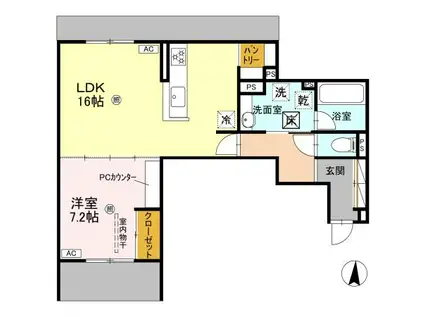 D-RESIDENCE中桜塚(1LDK/1階)の間取り写真