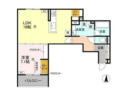 D-RESIDENCE中桜塚(1LDK/3階)の間取り写真