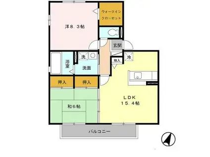 アメニティーコート(2LDK/2階)の間取り写真