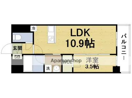 グランドファースト大阪福島(1LDK/2階)の間取り写真