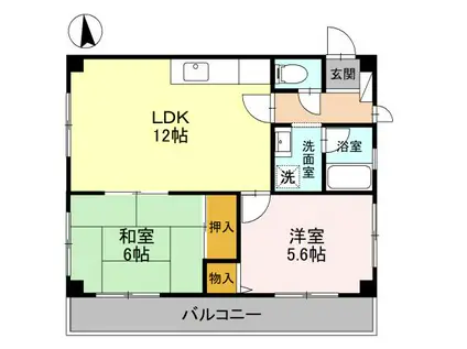 エステートウエヤマ(2LDK/3階)の間取り写真