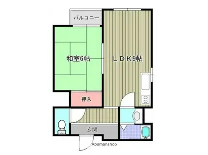 NOAハイツ高井田(1LDK/4階)の間取り写真