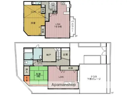 大阪モノレール本線 少路駅(大阪モノレール) 徒歩11分 2階建 築30年(2SLDK)の間取り写真