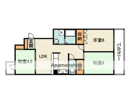 箕面サウンドヒルズ(3LDK/5階)の間取り写真