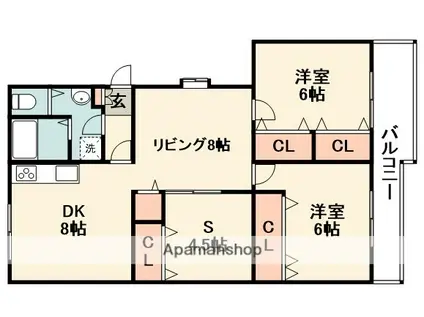 千里古江台A3棟(2SLDK/2階)の間取り写真