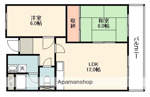 パークヒルハイツ(2LDK/2階)の間取り写真