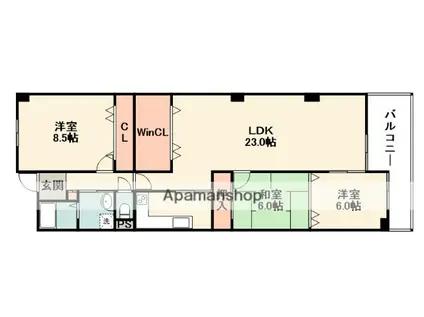 コート北千里A棟(3LDK/3階)の間取り写真