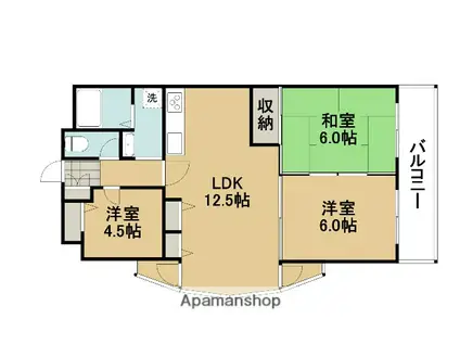 スペースビュー(3LDK/2階)の間取り写真