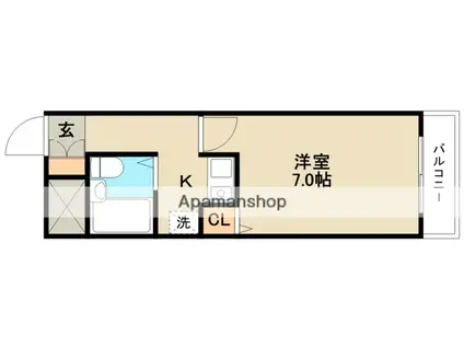 ユニハイツⅡ(1K/2階)の間取り写真