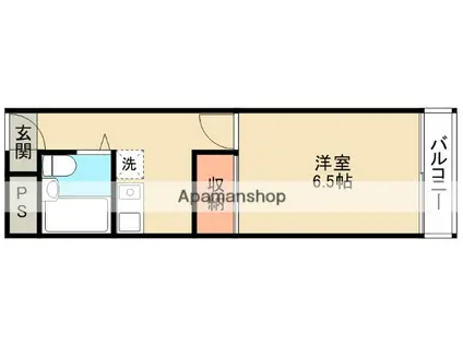 桃源荘(1K/3階)の間取り写真