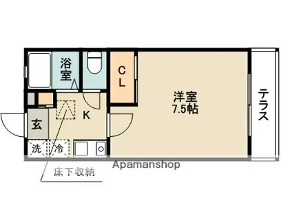 I ・ESPACE(1K/1階)の間取り写真