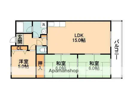 グランドメゾン(3LDK/2階)の間取り写真