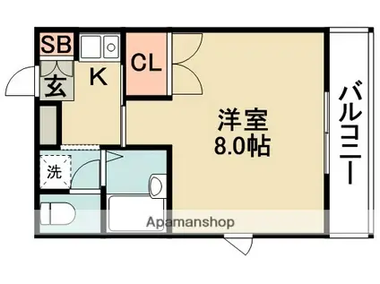 パソナ・ハーヴェスト(1K/3階)の間取り写真