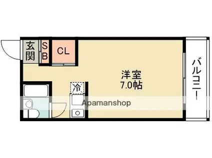 ユンゲハイム小野原(ワンルーム/2階)の間取り写真