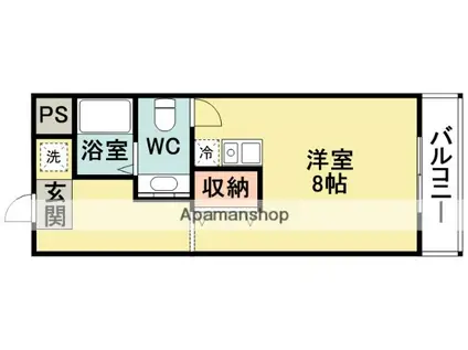 ジョーヌ・エ・ルポ(1K/1階)の間取り写真