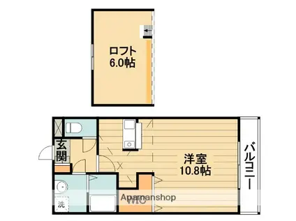 クールブリーズ(1K/2階)の間取り写真