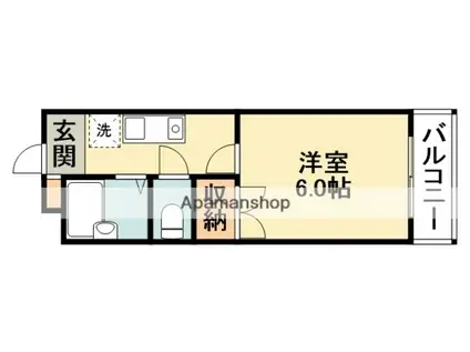 ハピネス・オーク(1K/1階)の間取り写真