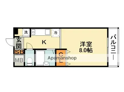 POISSONROUGE(1K/3階)の間取り写真