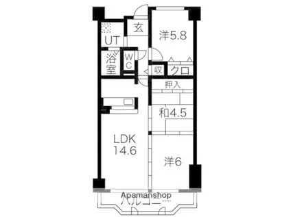 ウィステリア千里(3LDK/2階)の間取り写真