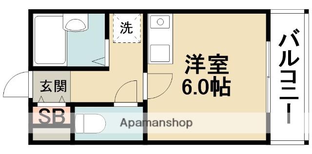 ロックベイシス2(1K/2階)の間取り写真