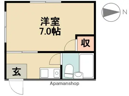 コーポクローバー(1K/2階)の間取り写真